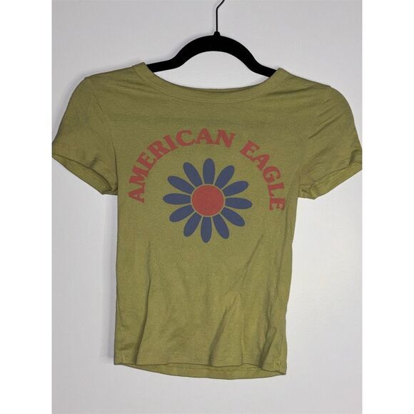 American Eagle Outfitters Tops - American Eagle Womens Floral Graphic Tee Green Size S